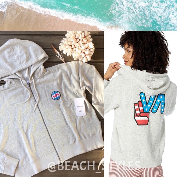 RVCA Tops - 🌴🔆RVCA- FONTANA ZIP UP HOODIE SWEATSHIRT🔆🌴